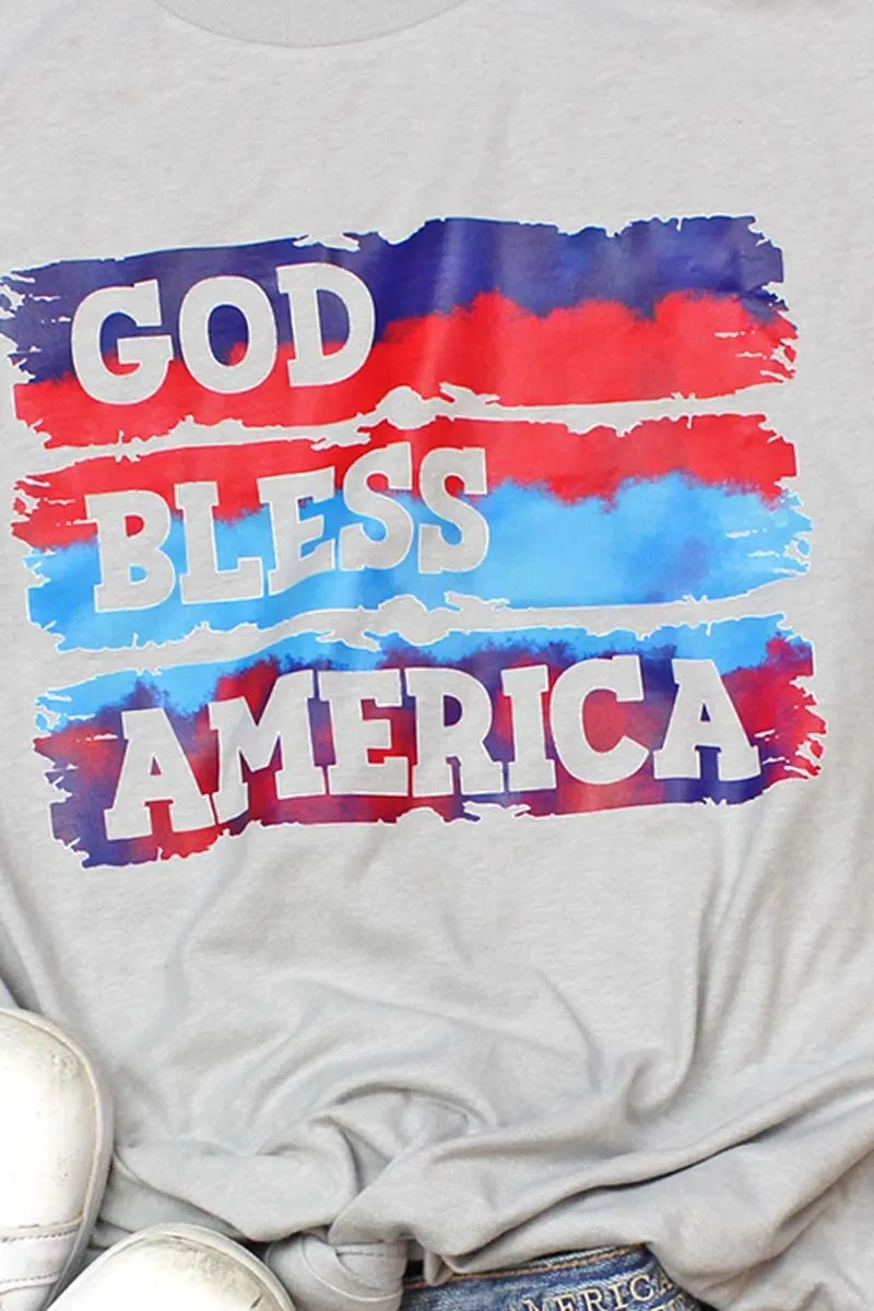 Watercolor God Bless America Unisex Blend Tee