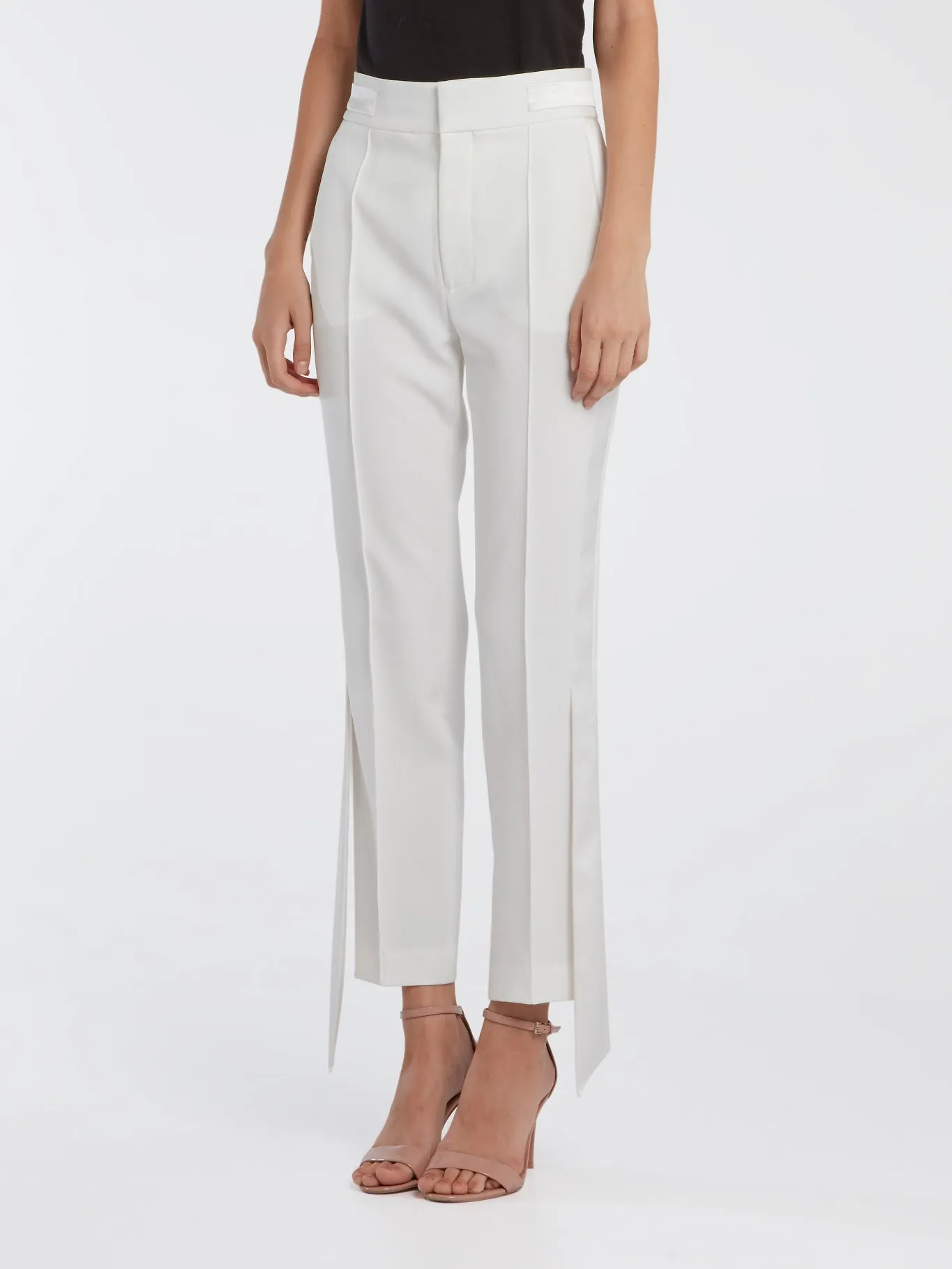 White Skinny Tux Pants