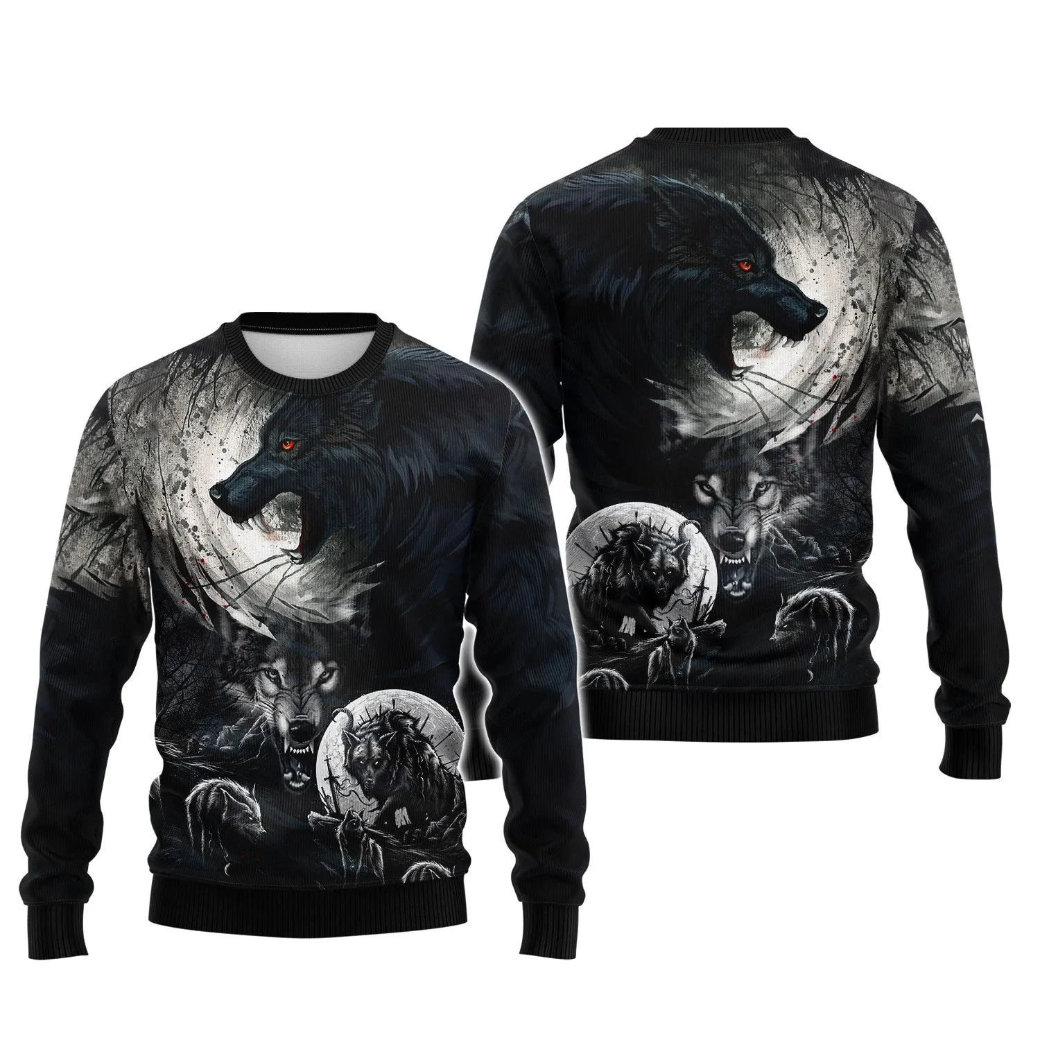 Wolf Tattoo 3D All Print Shirts Mythical Wolves