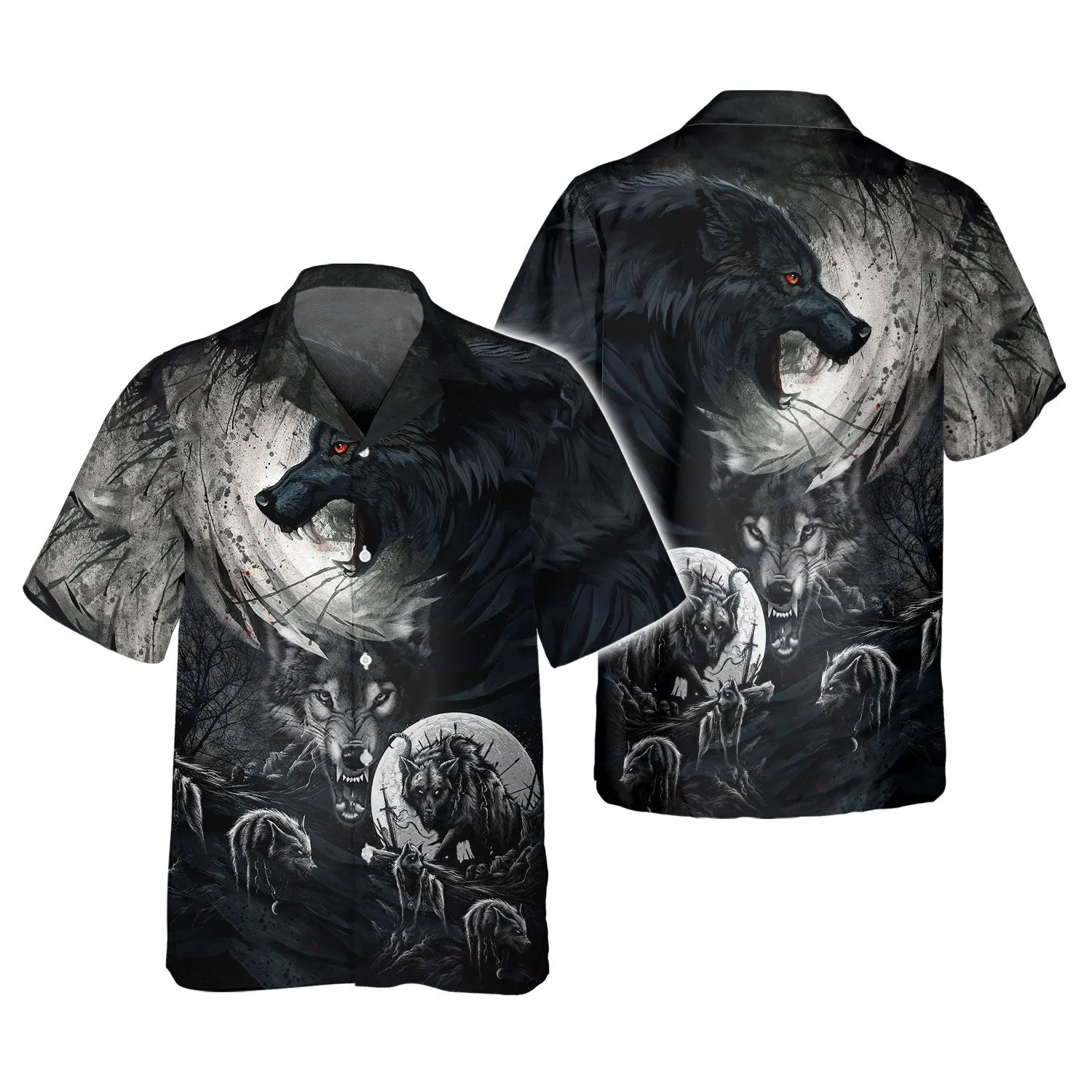 Wolf Tattoo 3D All Print Shirts Mythical Wolves