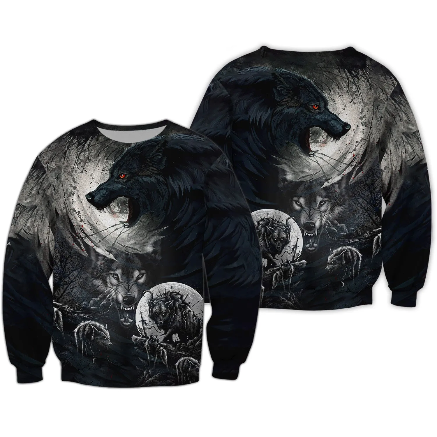 Wolf Tattoo 3D All Print Shirts Mythical Wolves