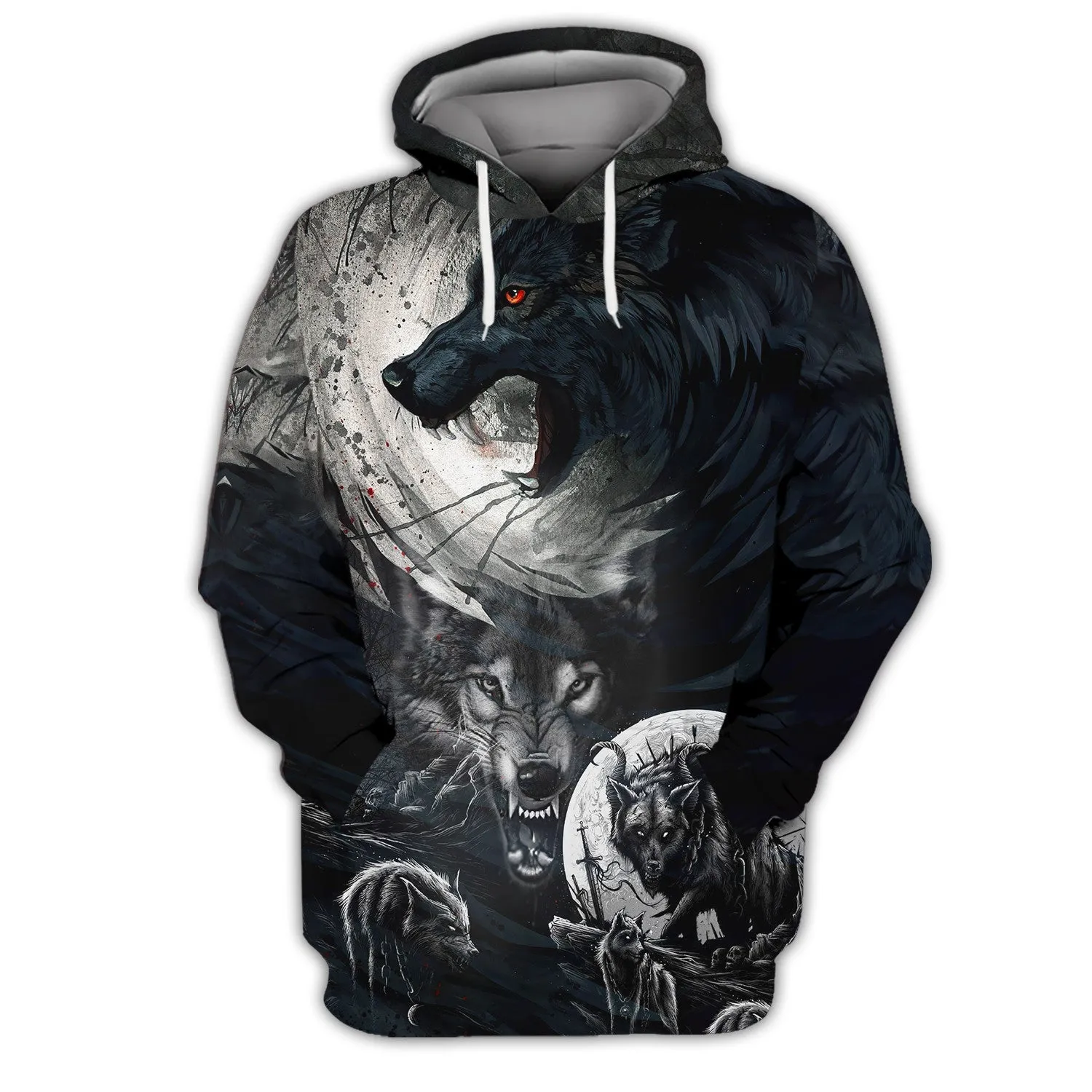 Wolf Tattoo 3D All Print Shirts Mythical Wolves