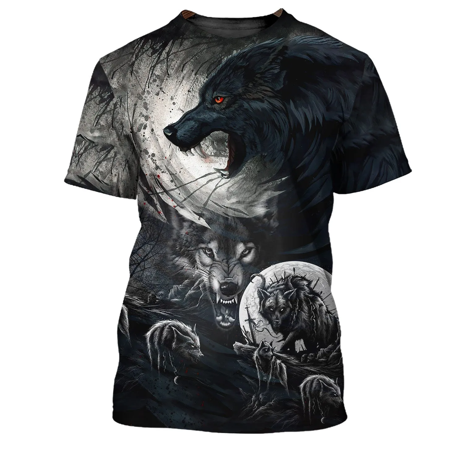 Wolf Tattoo 3D All Print Shirts Mythical Wolves