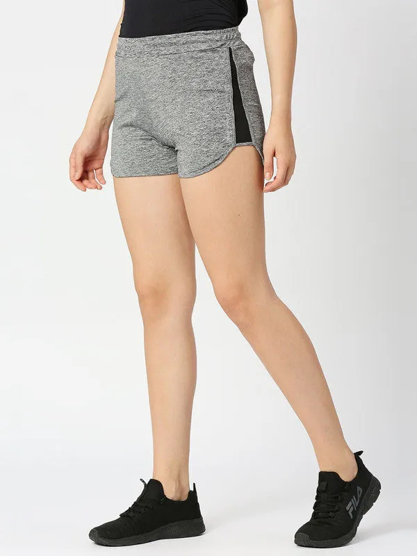 Women Grey Solid Shorts-FOXY SHORTS-SL-GR