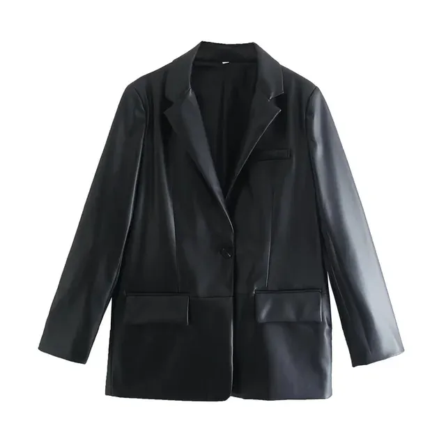 Women's Anna style loose PU leather jacket