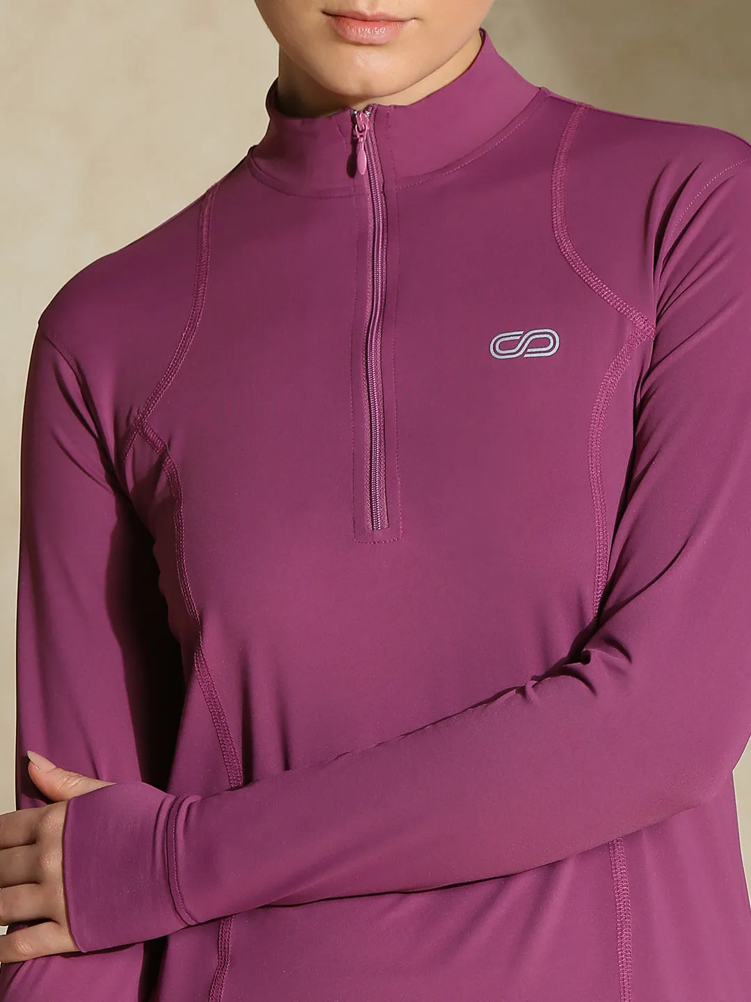 Women's Ath Runner Zip Neck Tulip Wood