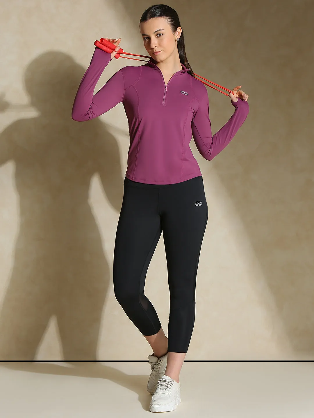Women's Ath Runner Zip Neck Tulip Wood