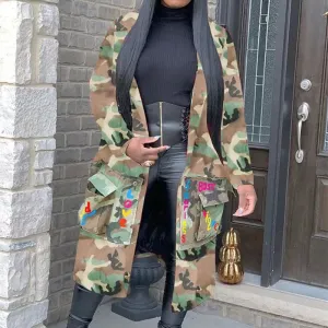 Women's European & American Camouflage Fashion Coat.