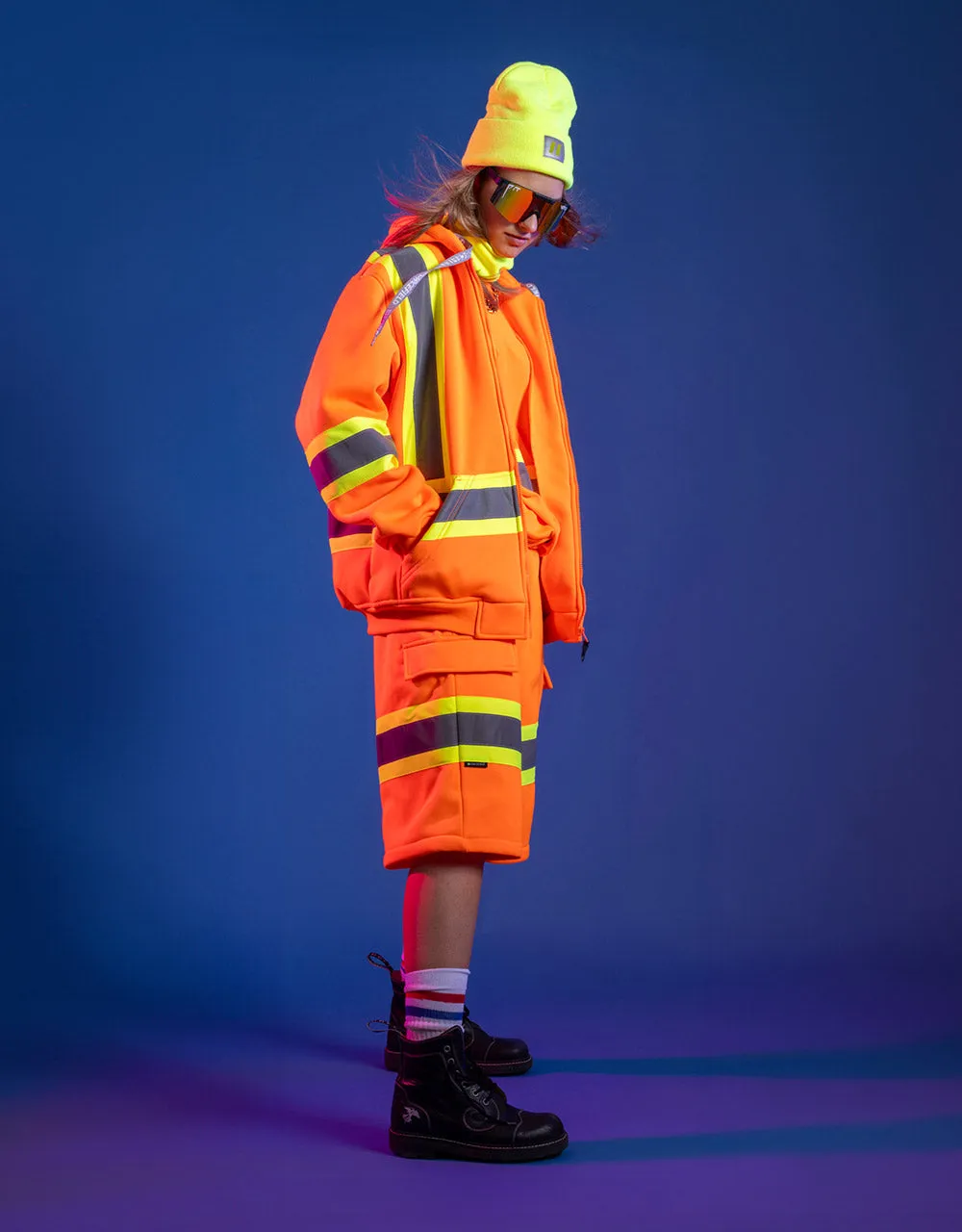 Women's Hi Vis Safety Hoodie with Detachable Hood