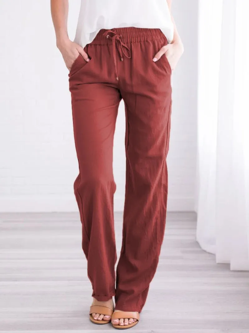 Women's Loose Fitting Casual Earth Toned Pants