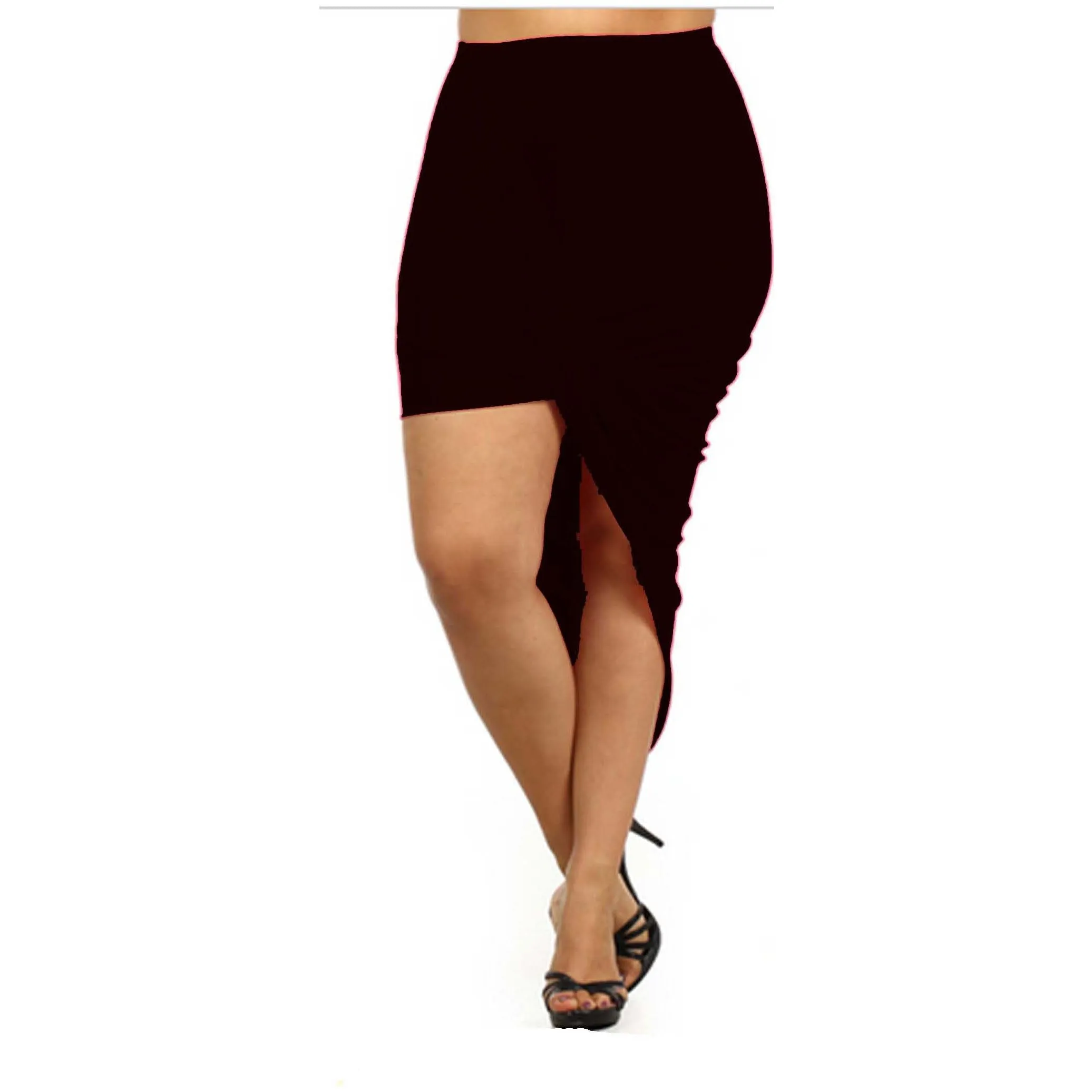 Womens Plus Asymmetric Skirt