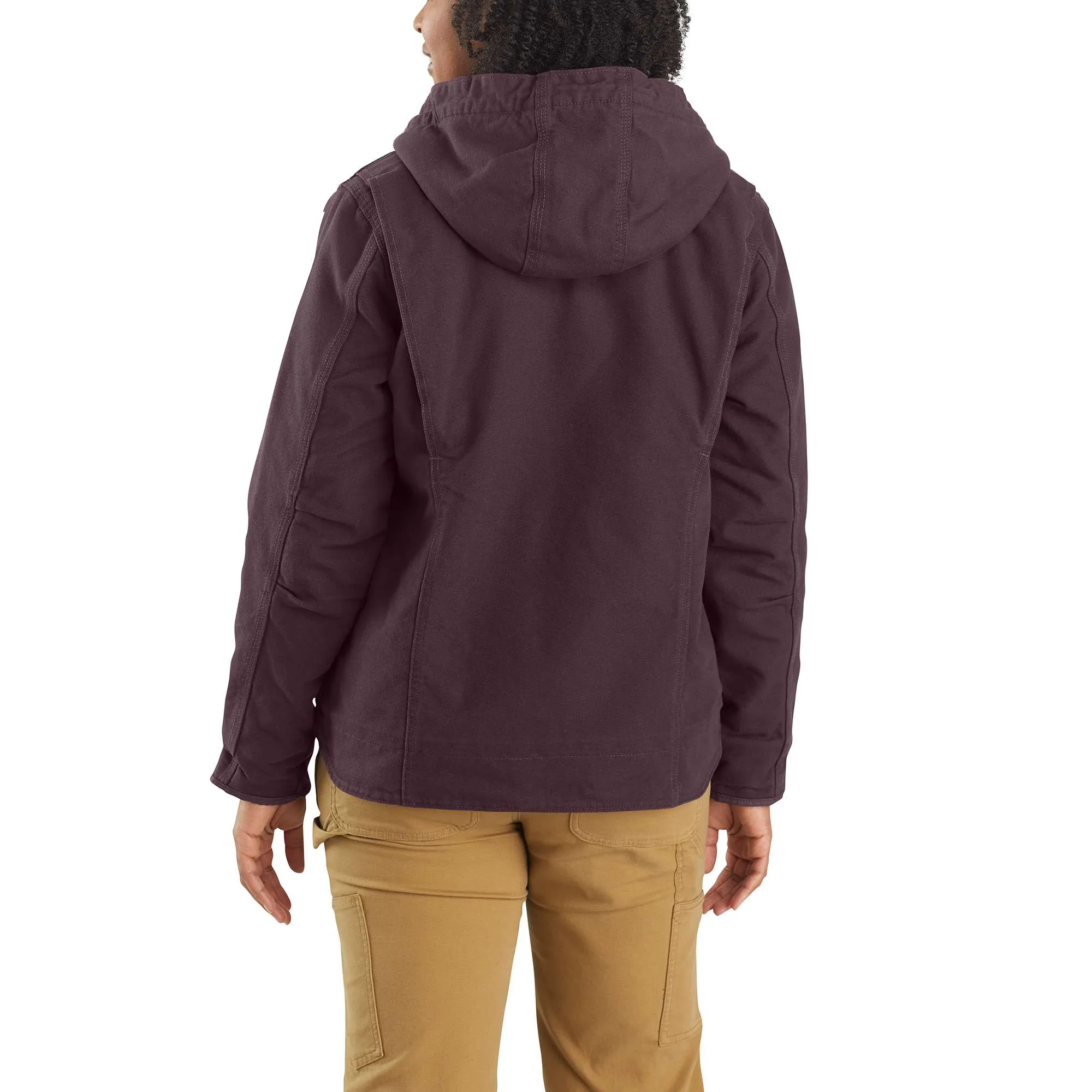 Women's Sherpa Lined Jacket - Loose Fit - Washed Duck - 3 Warmest Rating