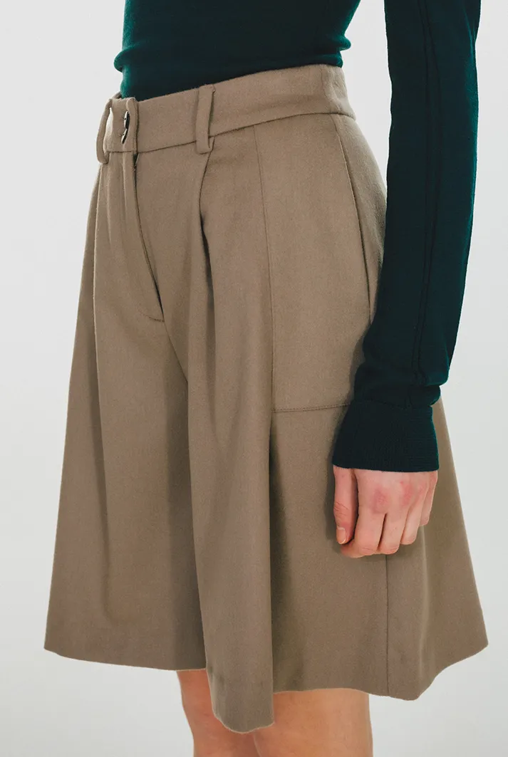 Wool Culotte Shorts