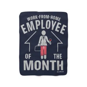 Work-From-Home Female Employee of the Month Sherpa Fleece Blanket