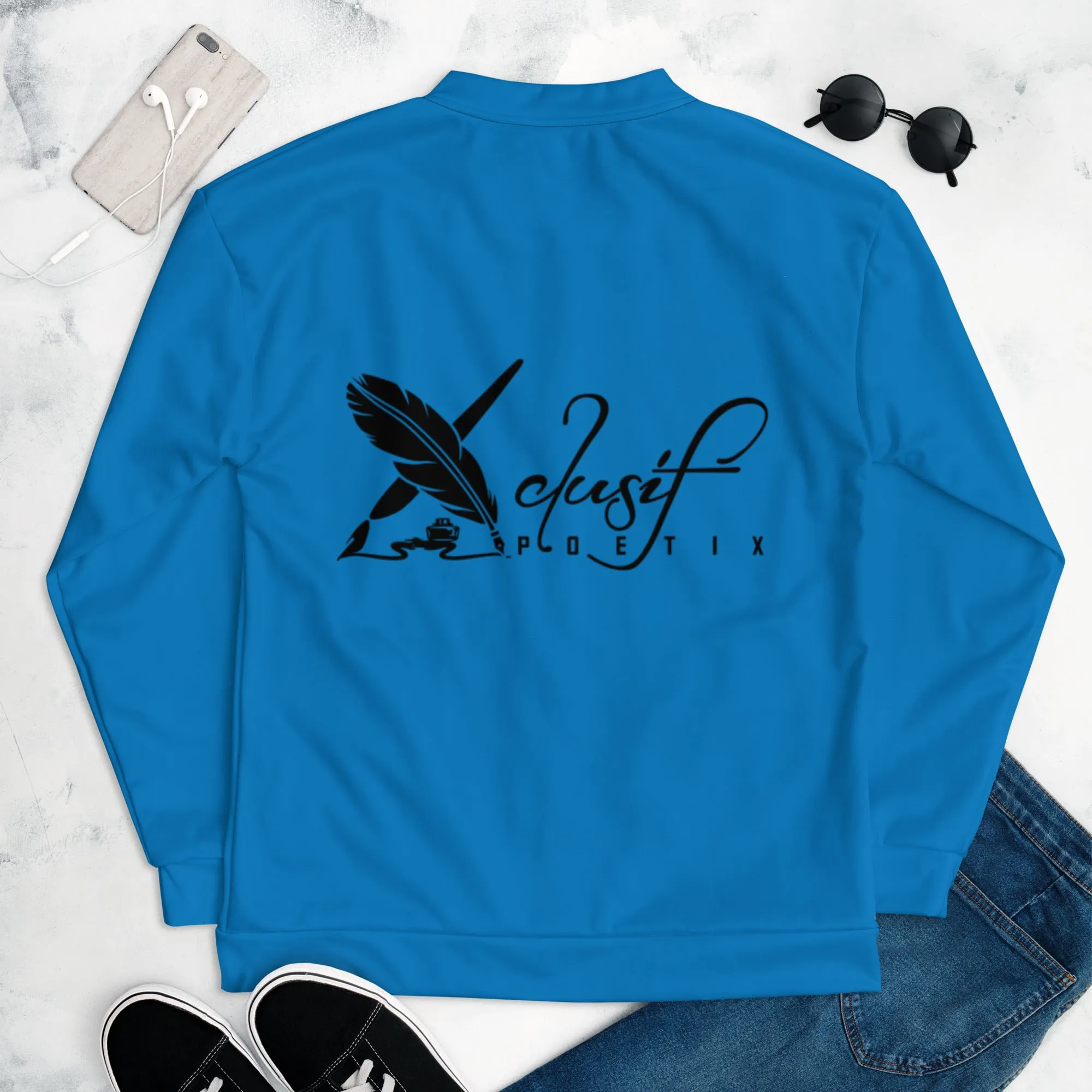 XCLUSIF POETIX BLUE & BLACK Unisex Bomber Jacket