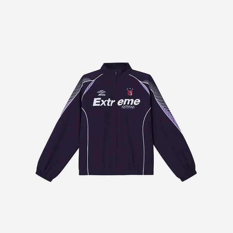 Y2K Jacket with Stylish Stand-Up Collar and Loose Letter Printed Design