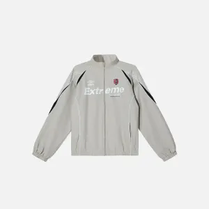 Y2K Jacket with Stylish Stand-Up Collar and Loose Letter Printed Design