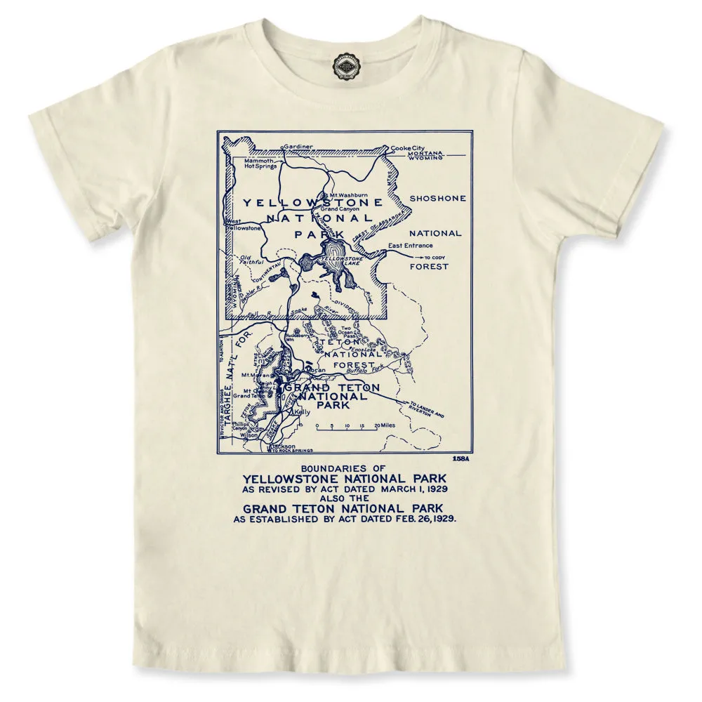 Yellowstone National Park Vintage Map Men's Tee