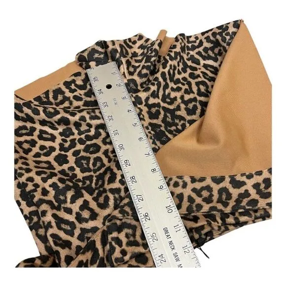 Zara Women’s XS Leopard Skort Waist Tie Animal Print Shorts Neutral Tan Classic