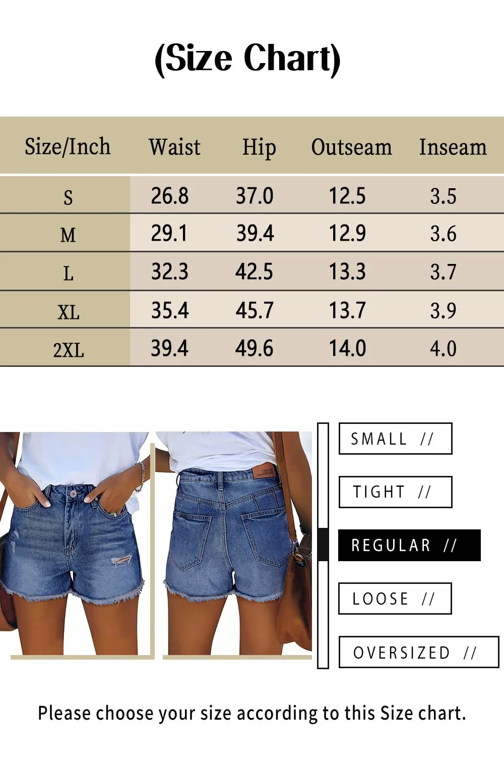 ZOLUCKY Women Mid Rise Ripped Stretchy Jeans Shorts Frayed Raw Hem Casual Denim Shorts Light Blue L